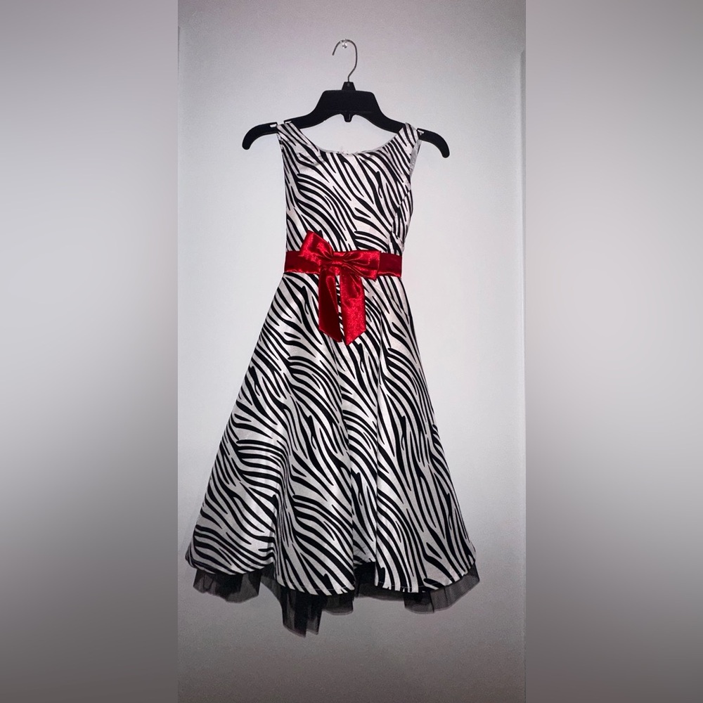 Formal zebra printed dress.